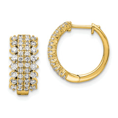 14K Lab Grown Diamond VS/SI GH, Hinged Hoop Earrings