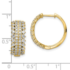 14K Lab Grown Diamond VS/SI GH, Hinged Hoop Earrings