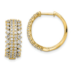 14K Lab Grown Diamond VS/SI GH, Hinged Hoop Earrings