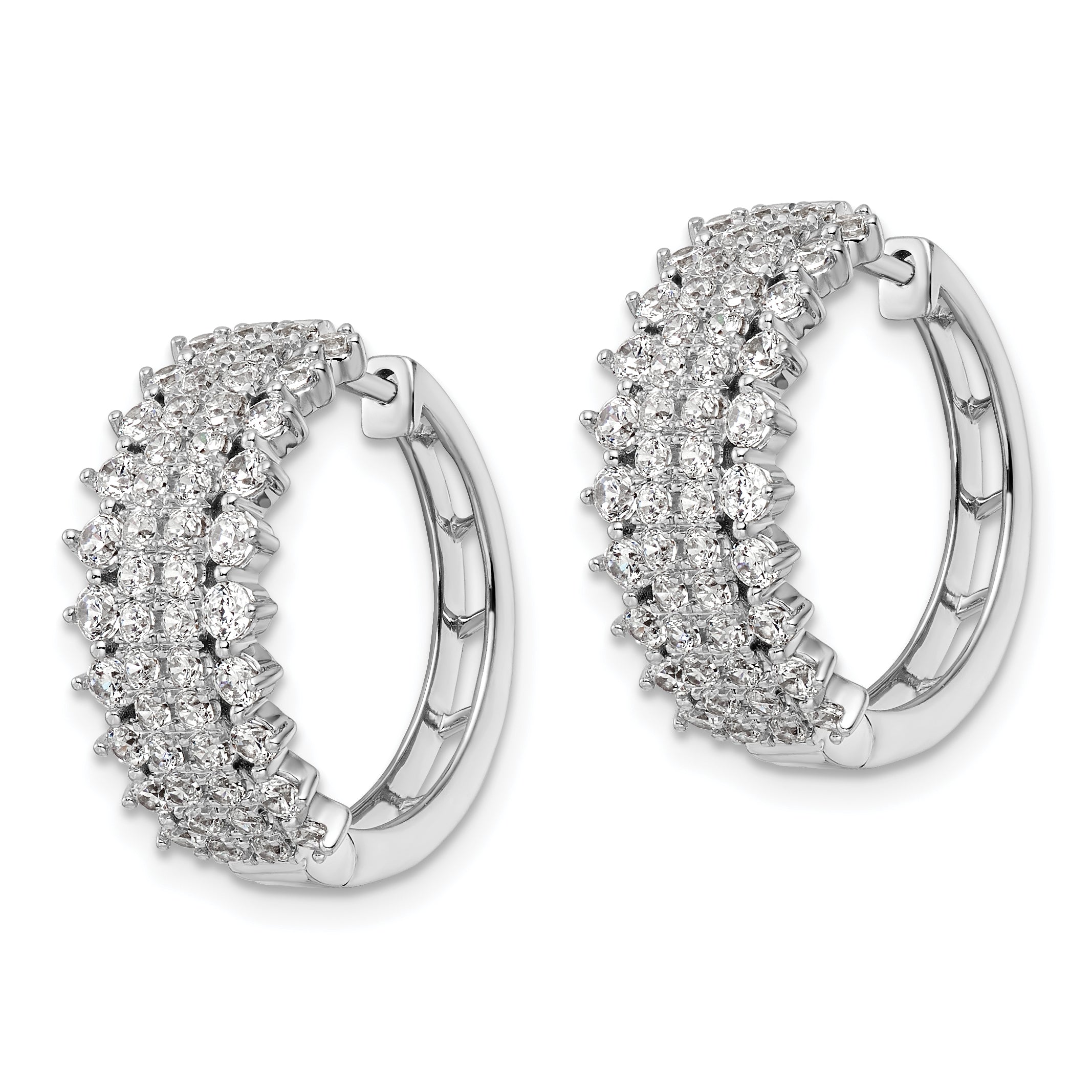 14K White Gold Lab Grown Diamond VS/SI GH, Hinged Hoop Earrings