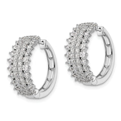 14K White Gold Lab Grown Diamond VS/SI GH, Hinged Hoop Earrings