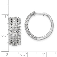 14K White Gold Lab Grown Diamond VS/SI GH, Hinged Hoop Earrings