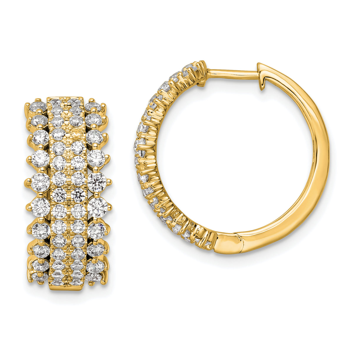 14K Lab Grown Diamond VS/SI GH, Hinged Hoop Earrings