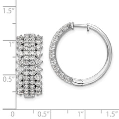 14K White Gold Lab Grown Diamond VS/SI GH, Hinged Hoop Earrings