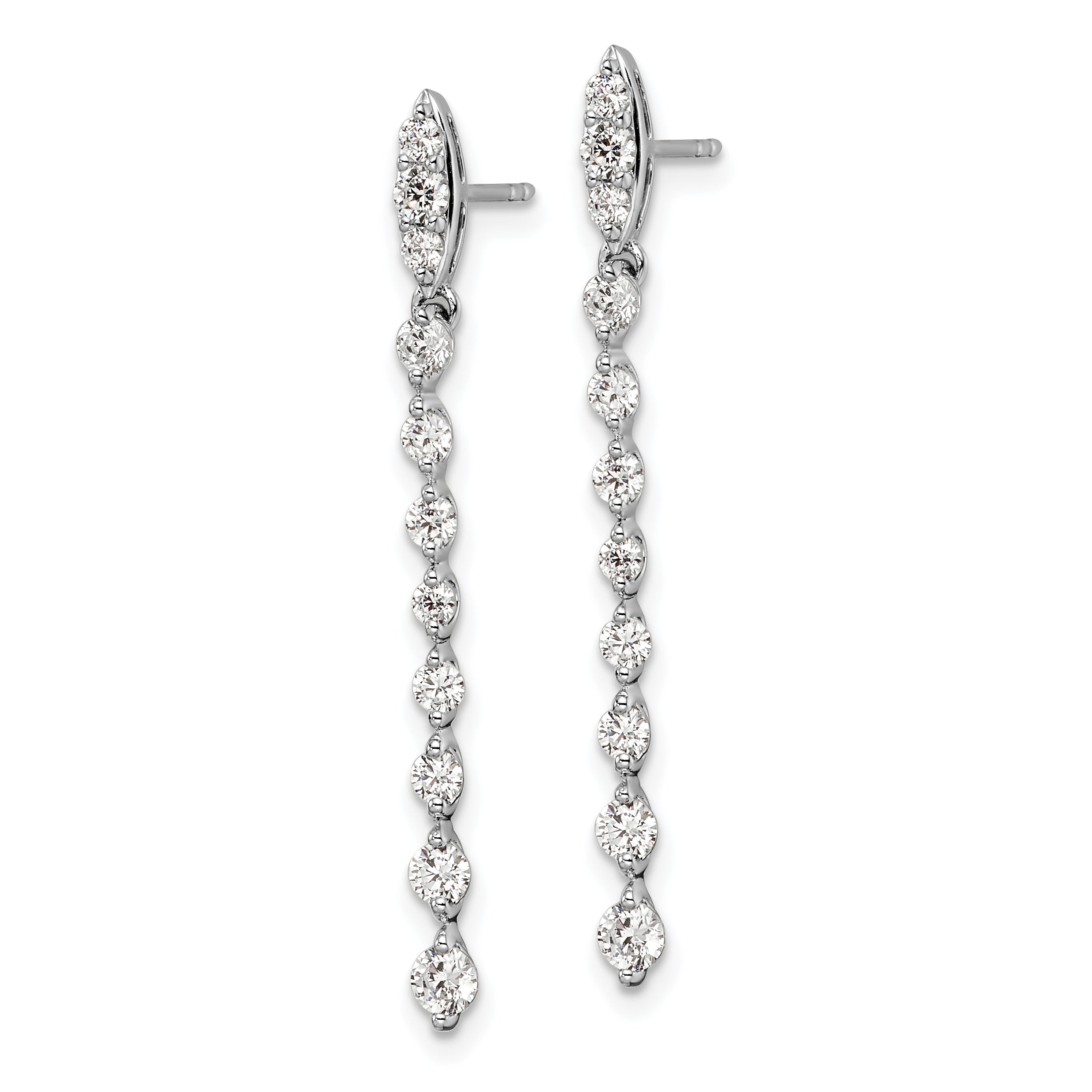 14K White Gold Lab Grown Diamond VS/SI GH, Post Dangle Earrings