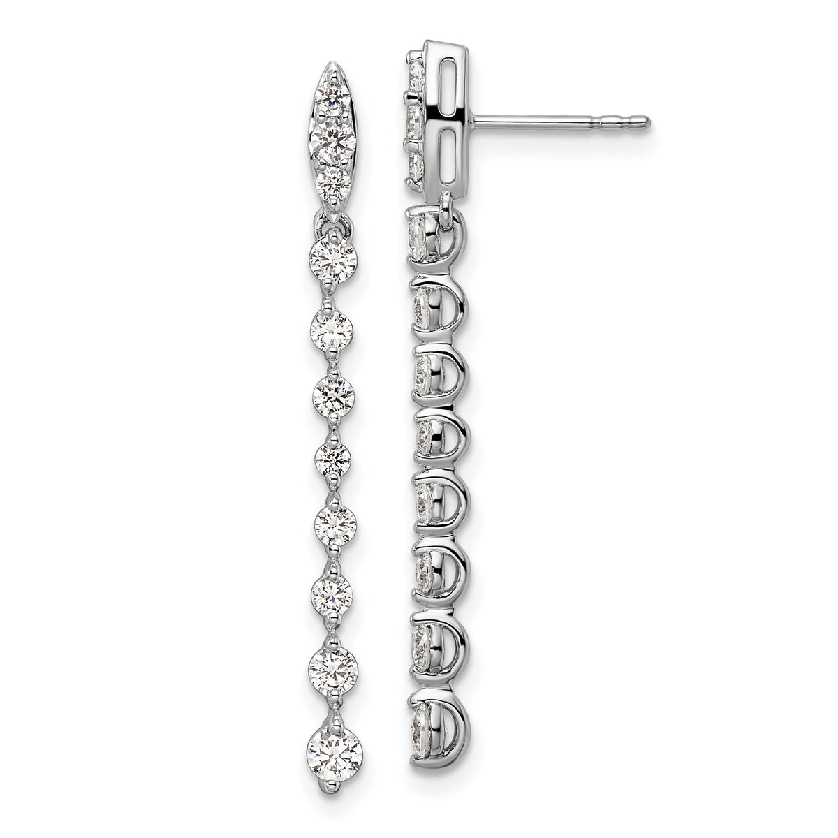 14K White Gold Lab Grown Diamond VS/SI GH, Post Dangle Earrings