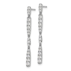 14K White Gold Lab Grown Diamond VS/SI GH, Post Dangle Earrings