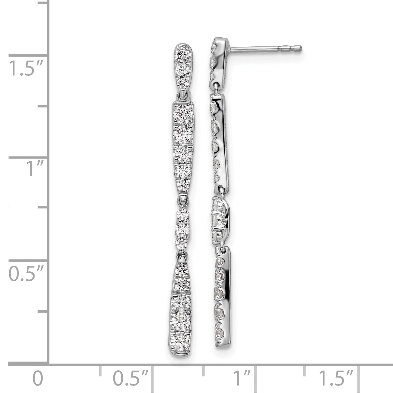 14K White Gold Lab Grown Diamond VS/SI GH, Post Dangle Earrings