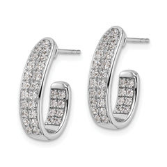 14K White Gold Lab Grown Diamond VS/SI GH, In and Out J-Hoop Earring