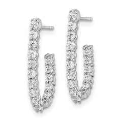 14K White Gold Lab Grown Diamond VS/SI GH, In and Out J-Hoop Earring