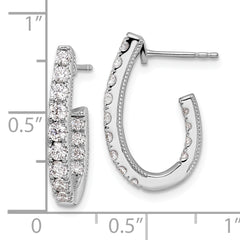 14K White Gold Lab Grown Diamond VS/SI GH, In and Out J-Hoop Earring