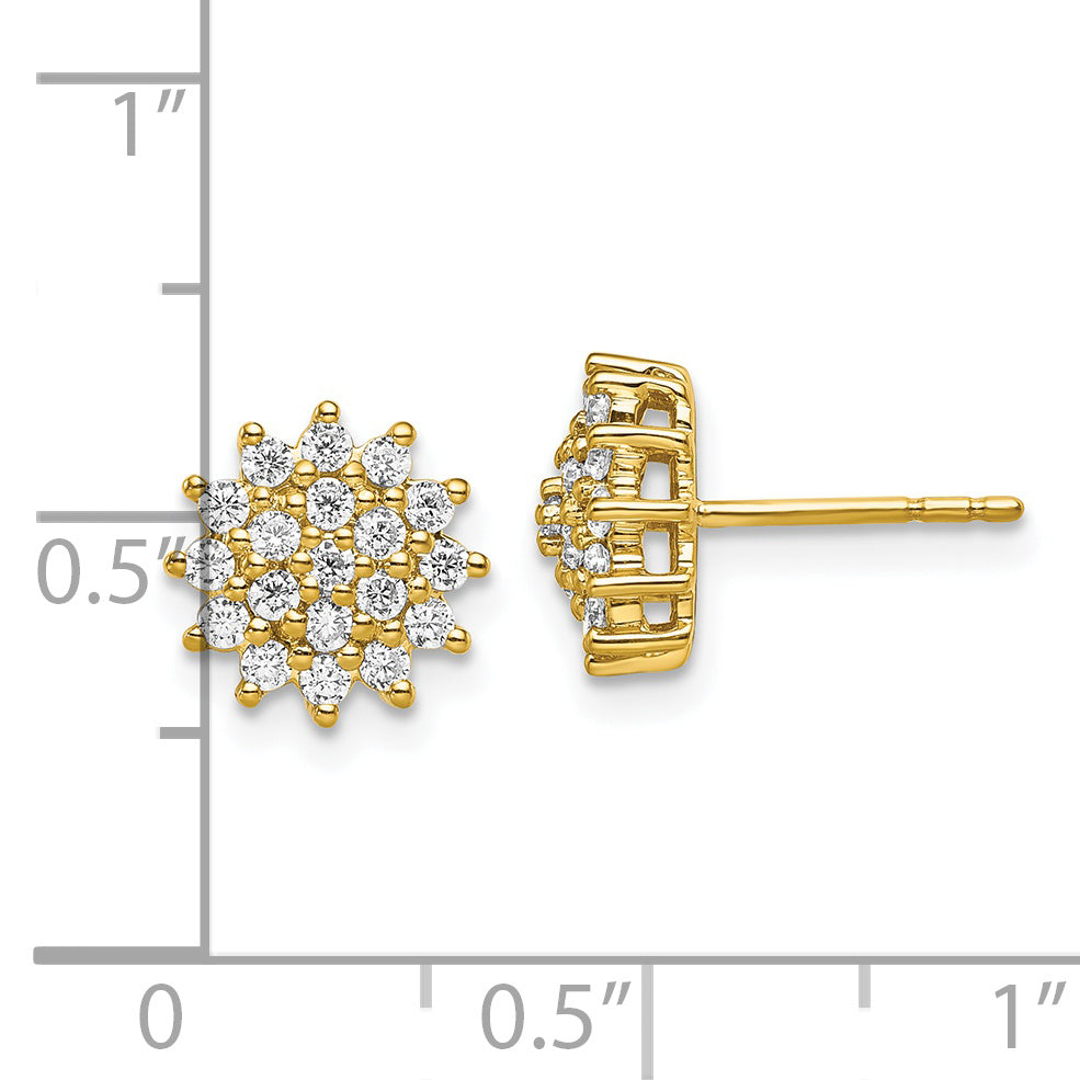 14K Lab Grown Diamond VS/SI GH, Cluster Post Earrings