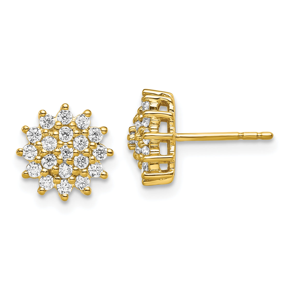 14K Lab Grown Diamond VS/SI GH, Cluster Post Earrings