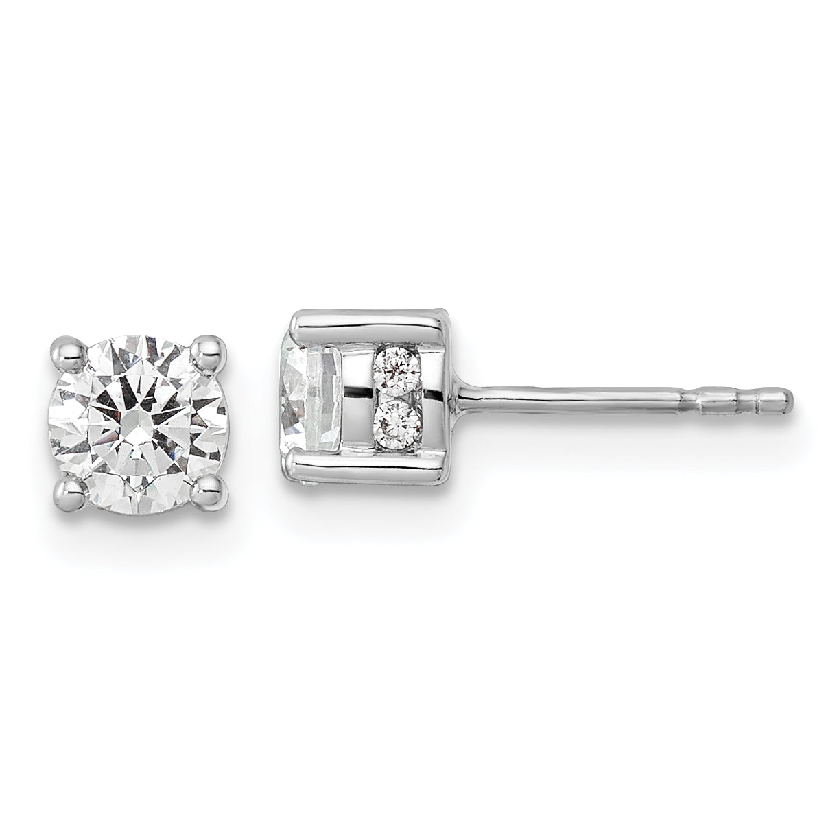 14k White Gold Lab Grown Diamond Fashion Earrings