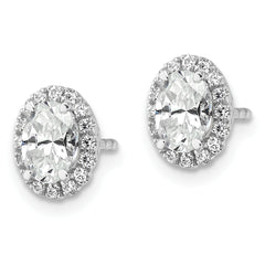 14K White Gold Lab Grown Diamond Halo Stud Earrings