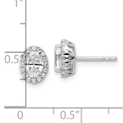 14K White Gold Lab Grown Diamond Halo Stud Earrings