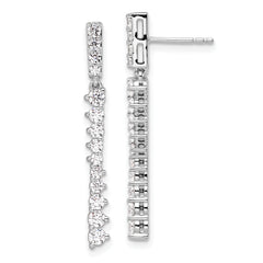 14K White Gold Lab Grown Diamond Post Dangle Earrings