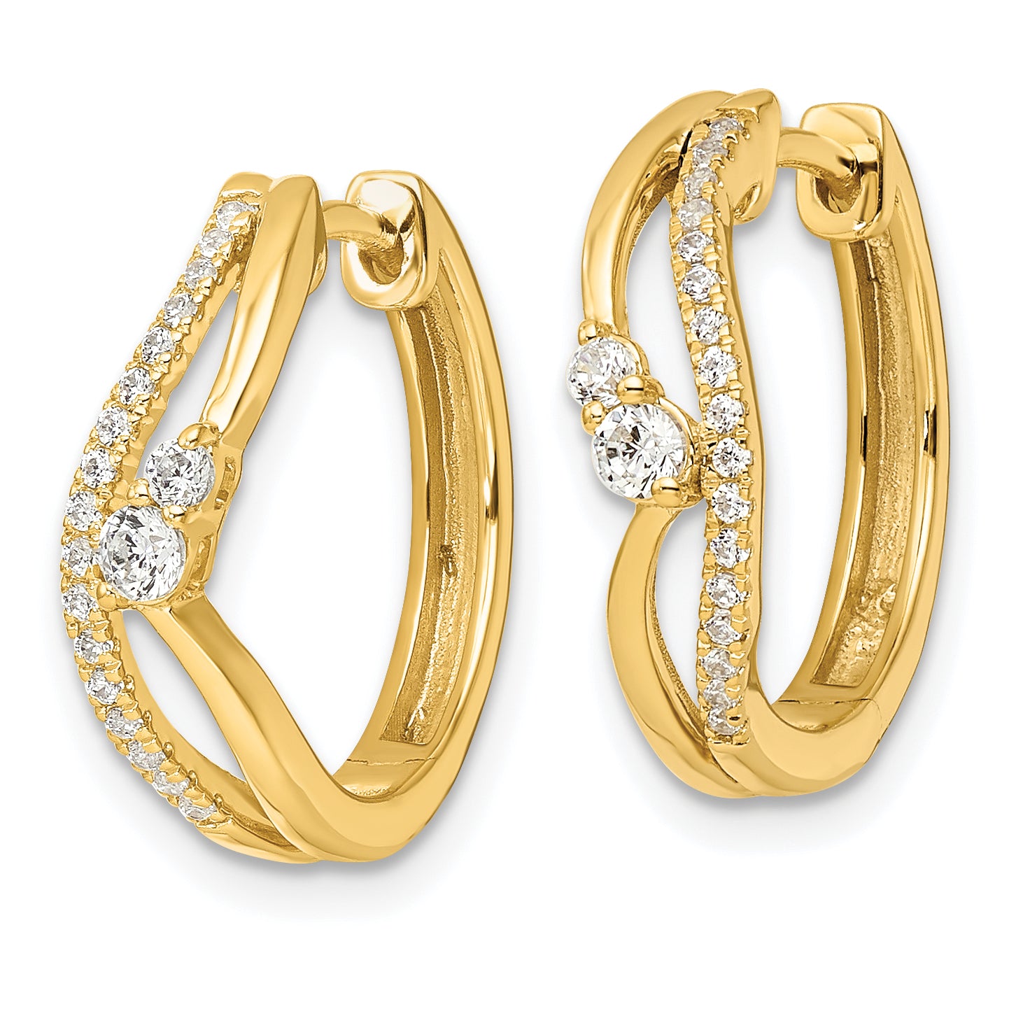 14K Lab Grown Diamond Hinged Hoop Earrings