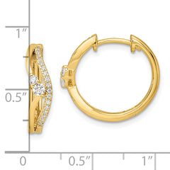 14K Lab Grown Diamond Hinged Hoop Earrings