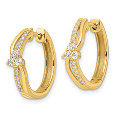 14K Lab Grown Diamond Hinged Hoop Earrings