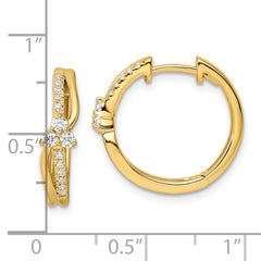 14K Lab Grown Diamond Hinged Hoop Earrings