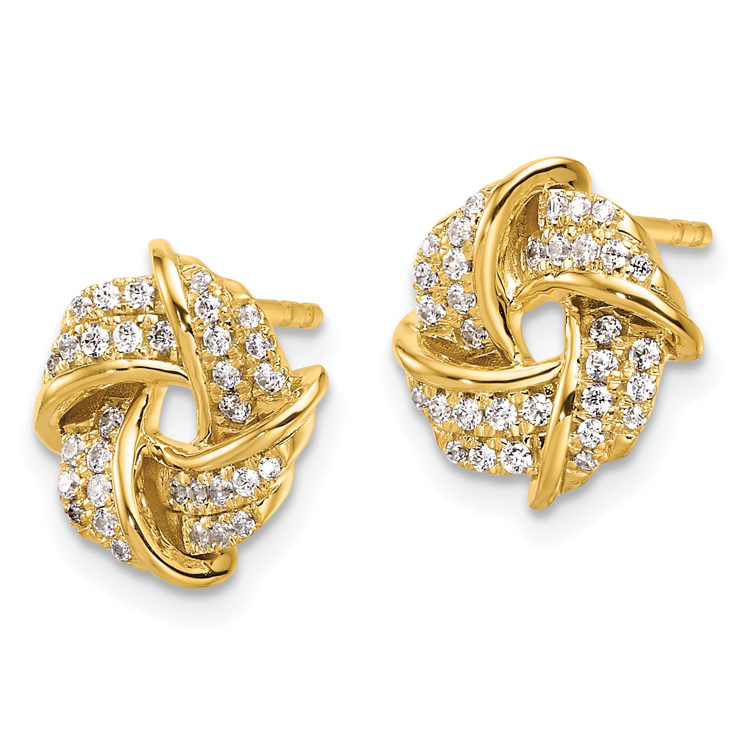 14K Lab Grown Diamond VS/SI GH, Love Knot Post Earrings