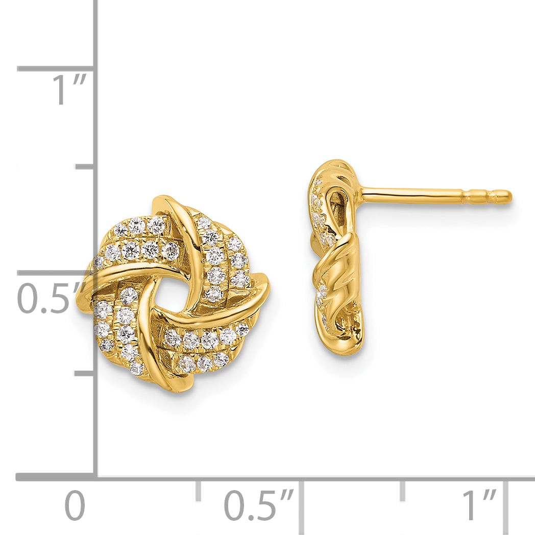 14K Lab Grown Diamond VS/SI GH, Love Knot Post Earrings