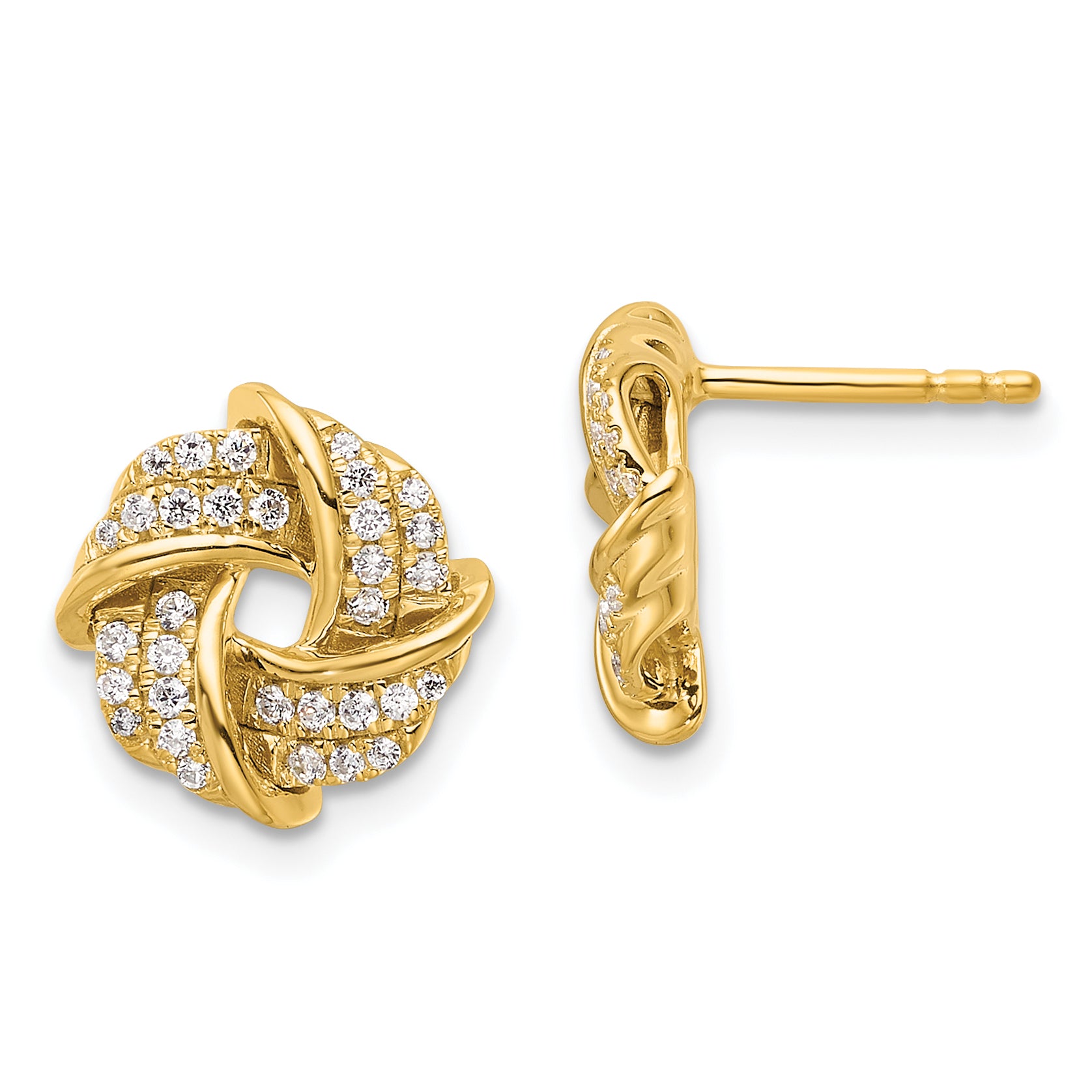 14K Lab Grown Diamond VS/SI GH, Love Knot Post Earrings