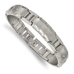 Edward Mirell Titanium Facet Edge .12ct Dia Brushed&Polished Link Brace