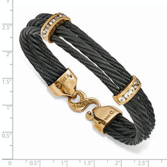 Edward Mirell Titanium & Bronze White Sapphire Cable Bracelet