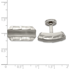 Titanium Men's Cufflinks with Brushed & Polished Faceted Edges Gift Ready