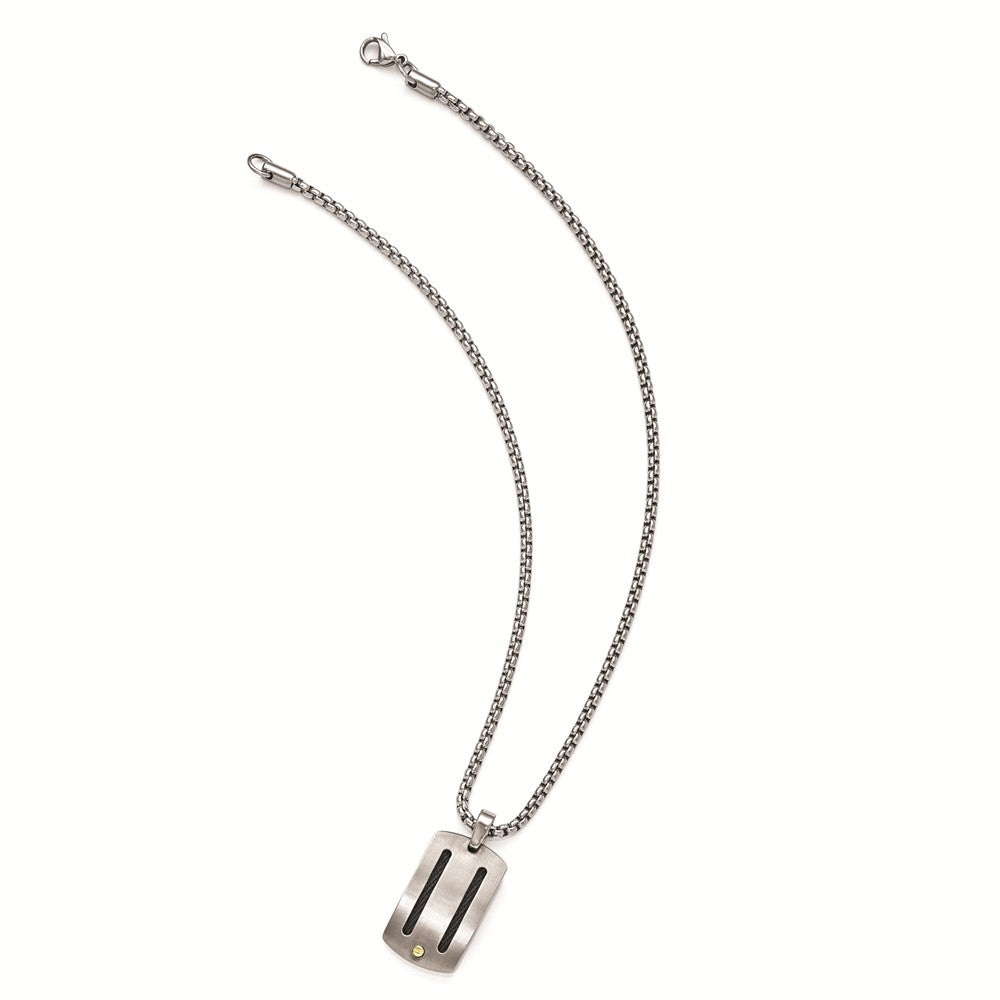 Edward Mirell Titanium Cable18k Rivets With Sterling Silver Bezel Pendant