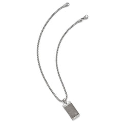 Edward Mirell Titanium.06ct DiamondWith ArgentiumSterling Silver Necklace