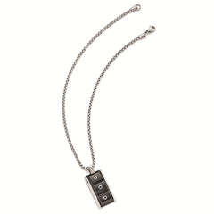 Sophia Jewelers Titanium and Silver Pendant Necklace with Black Spinel