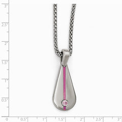 Edward Mirell Titanium Pink Anodized w/Pink Sapphire 2in ext Necklace