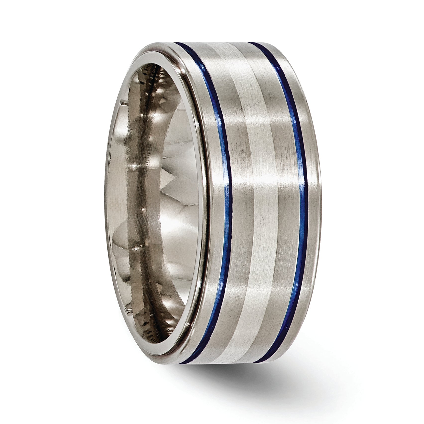 Edward Mirell Titanium WithArgentium Sterling Silver Anodized 10mm Band