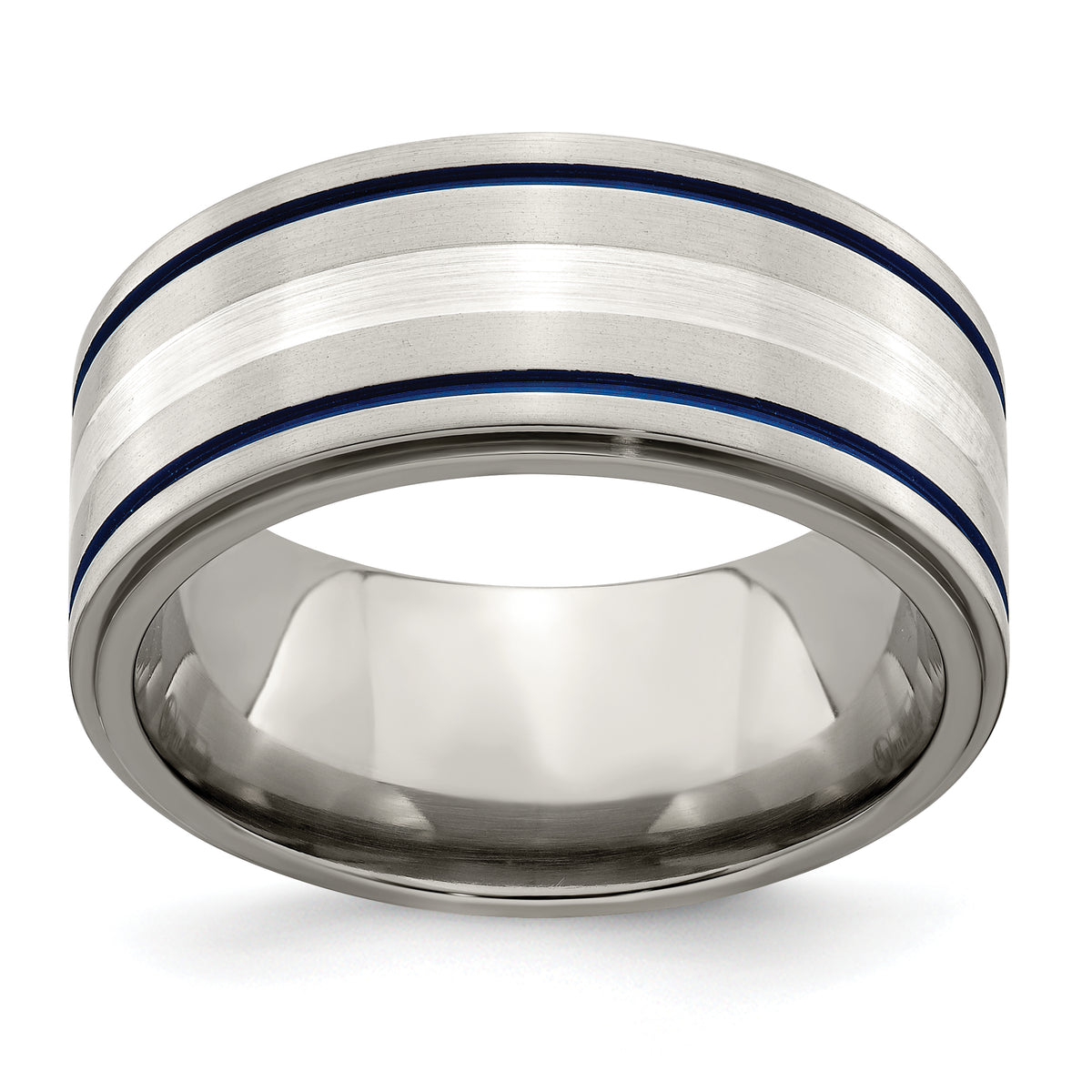 Edward Mirell Titanium WithArgentium Sterling Silver Anodized 10mm Band