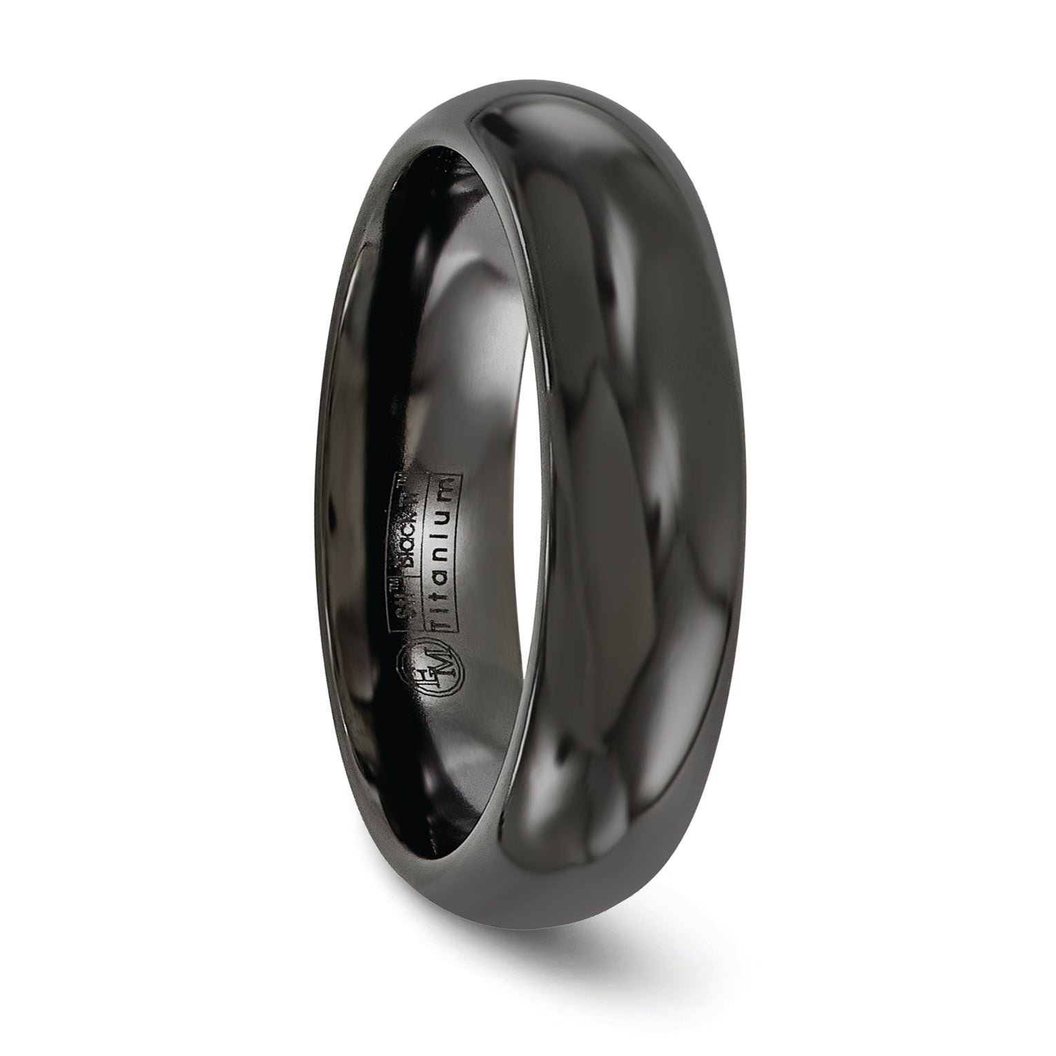 Edward Mirell Titanium Black Ti Polished 6mm Band