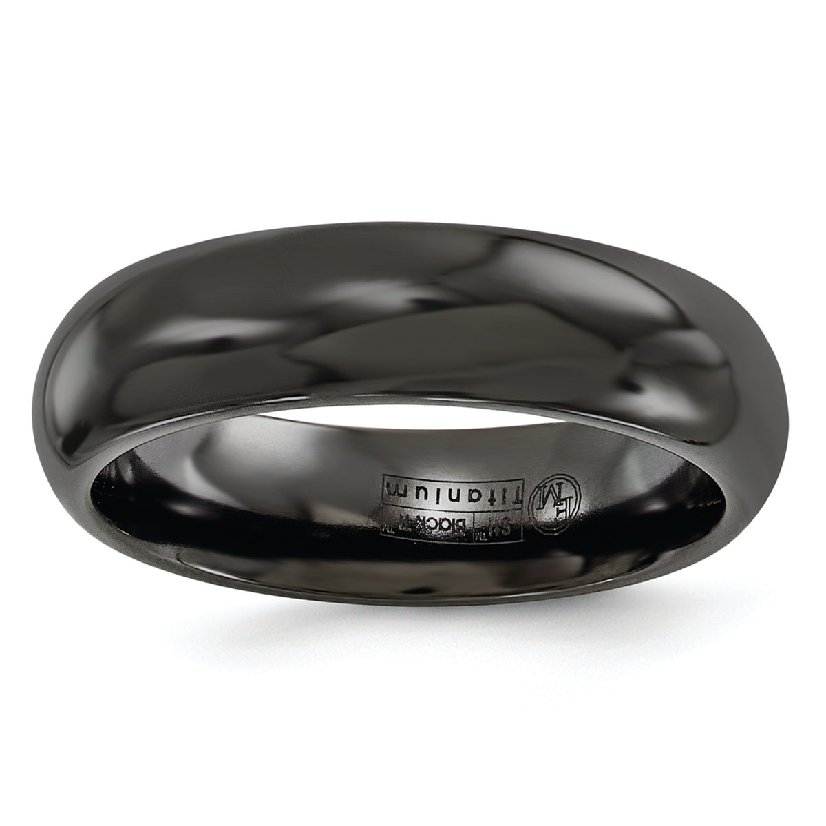 Edward Mirell Titanium Black Ti Polished 6mm Band