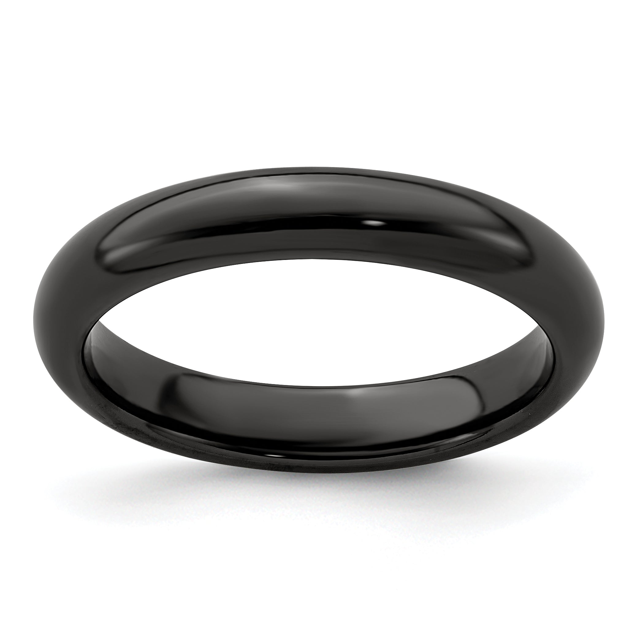 Edward Mirell Titanium Black Ti Polished Domed 4mm Band