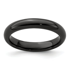 Edward Mirell Titanium Black Ti Polished Domed 4mm Band