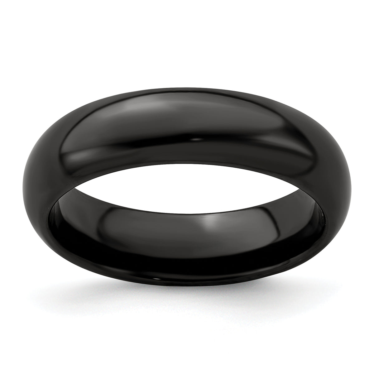 Edward Mirell Titanium Black Ti Polished Domed 6mm Band