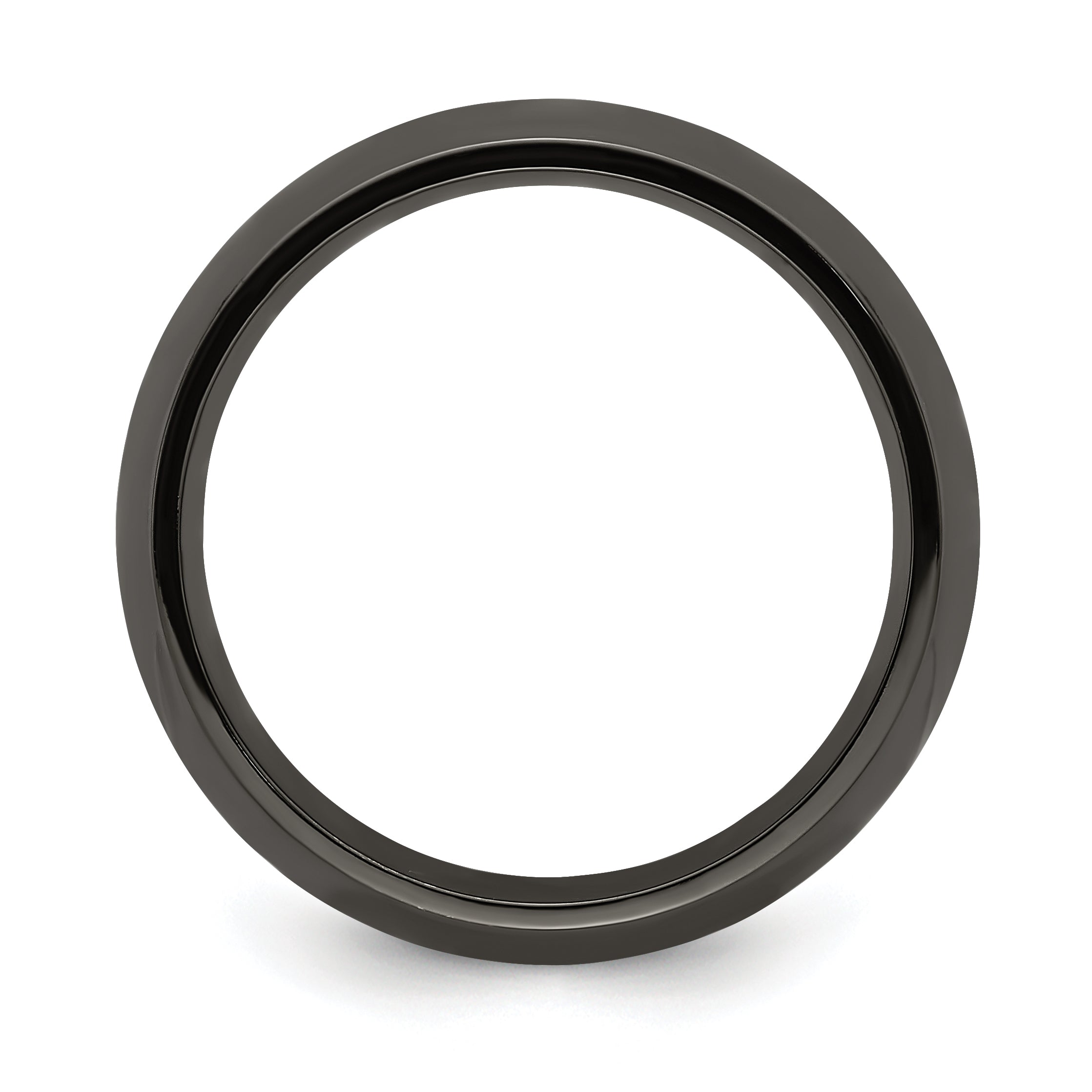 Edward Mirell Titanium Black Ti Polished Domed 8mm Band