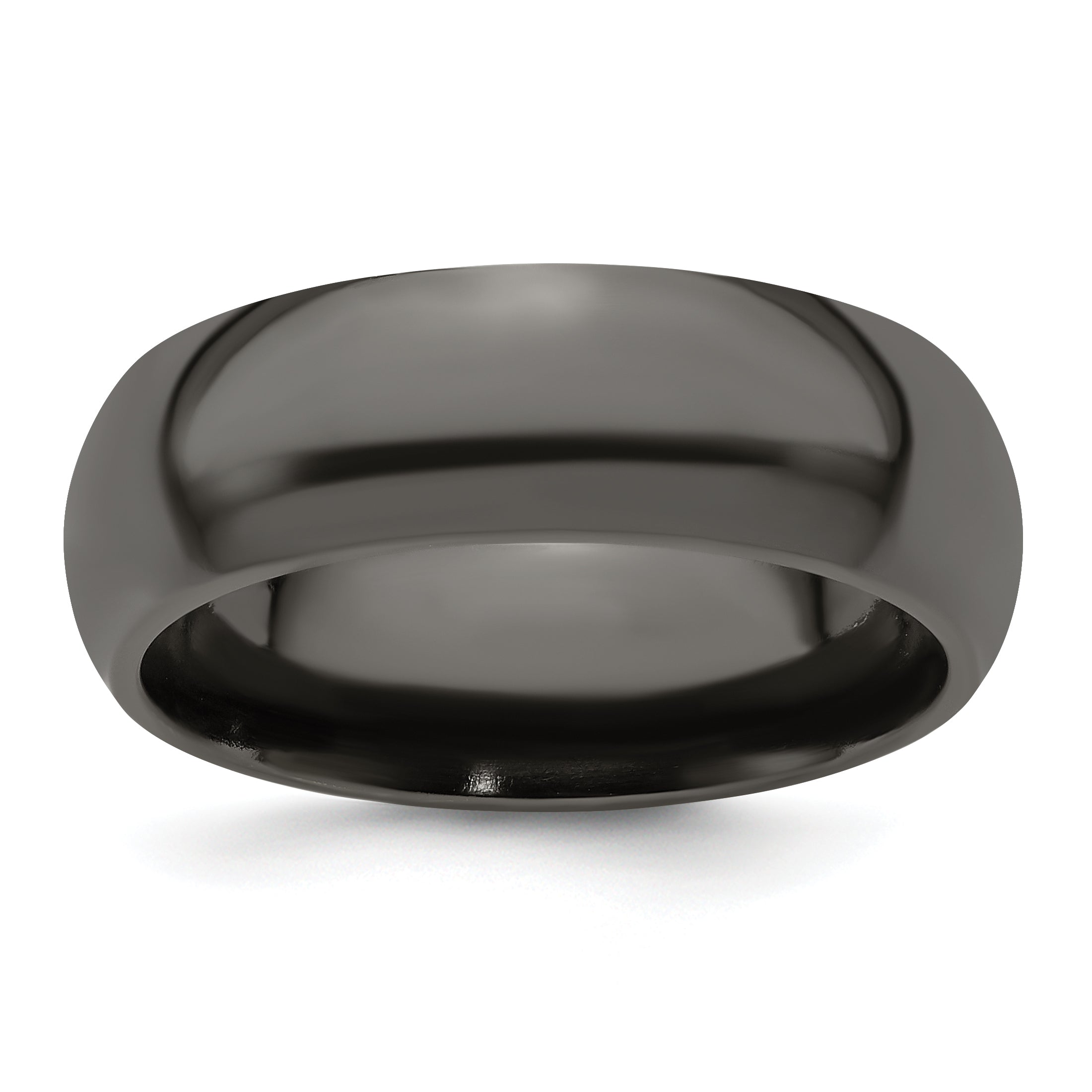 Edward Mirell Titanium Black Ti Polished Domed 8mm Band