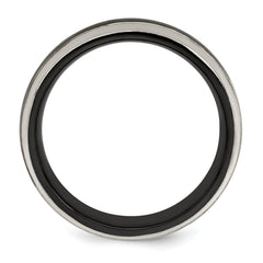 Edward Mirell Titanium Black Ti Polished Domed with Cut Edges 7mm Band