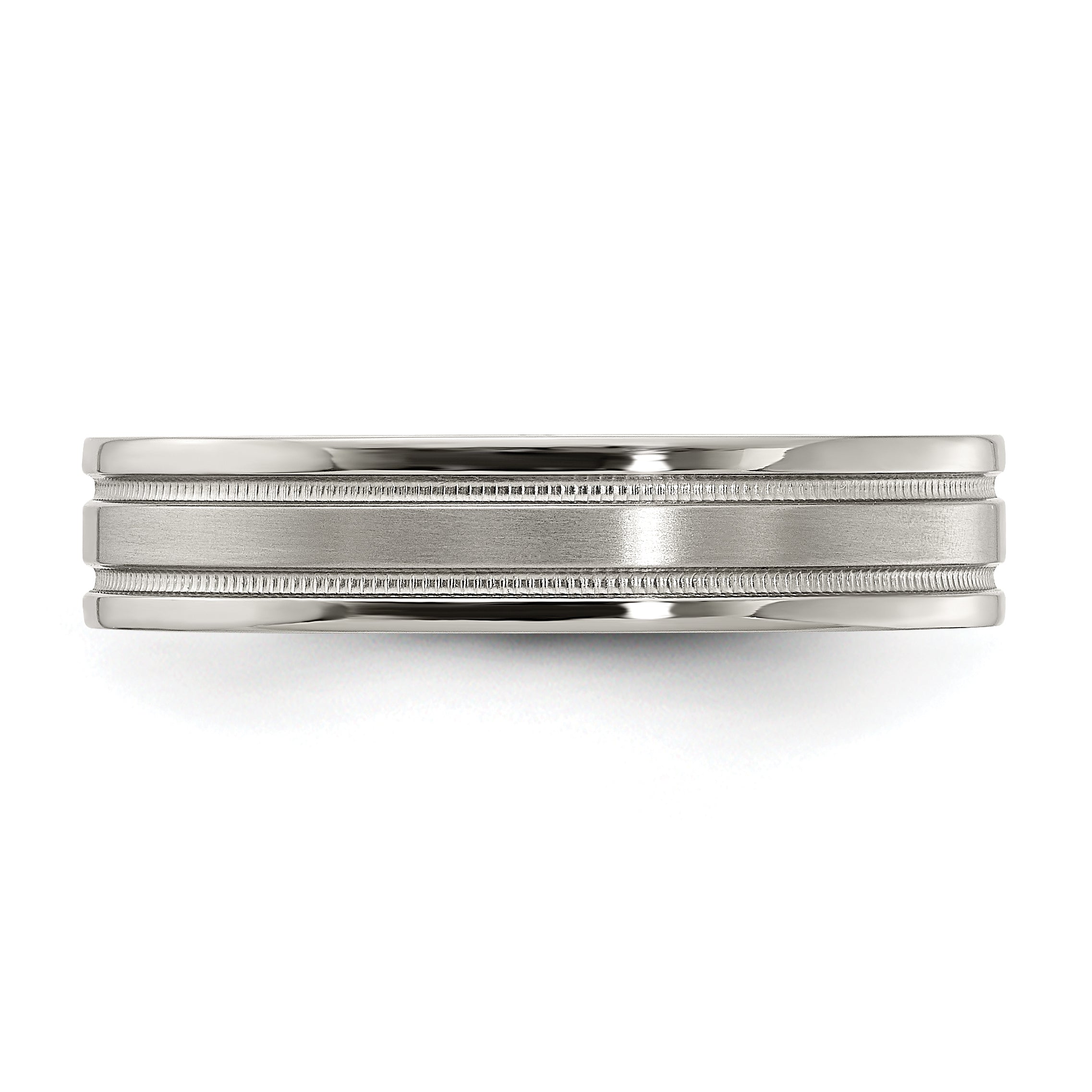 Edward Mirell Titanium Brushed/Polished Flat Milgrain 5mm Band Size 5