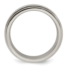 Edward Mirell Titanium Brushed/Polished Flat Step Edge 6mm Band Size 6