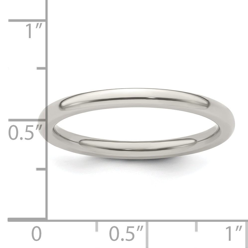 Edward Mirell Titanium Domed 2mm Polished Band Size 5.5