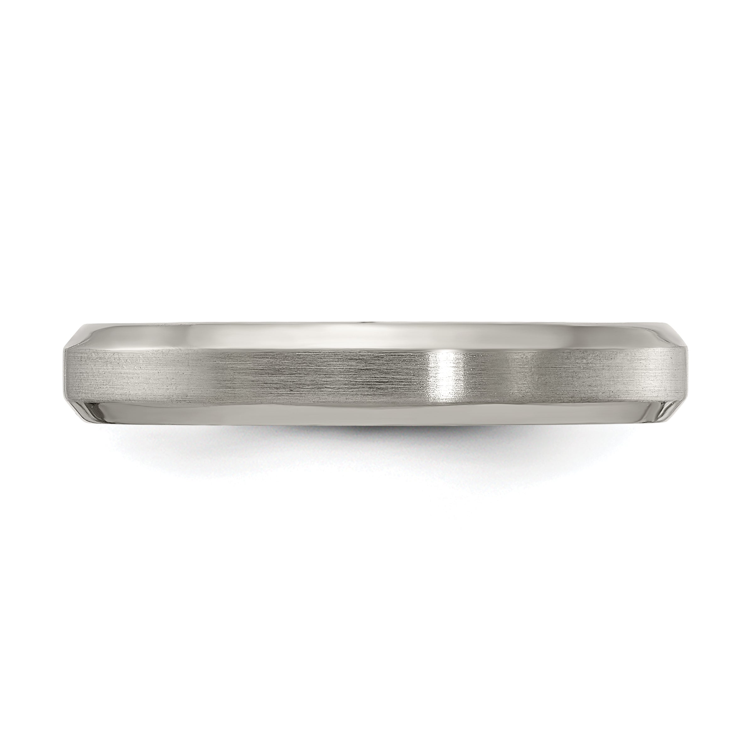 Edward Mirell Titanium Brushed/Polished Beveled Edge 4mm Band Size 5