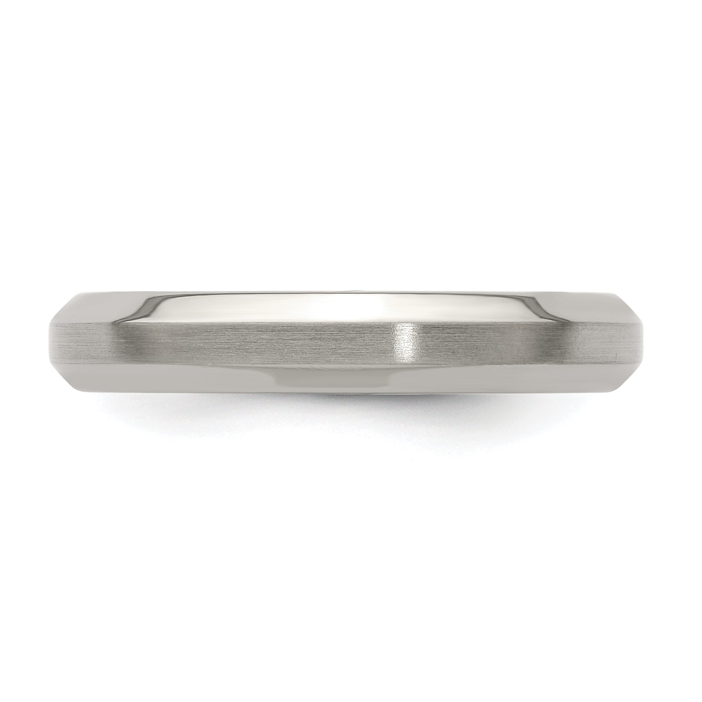 Edward Mirell Titanium Brushed/Polished Beveled Edge 4mm Band Size 5